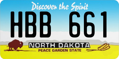 ND license plate HBB661