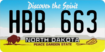 ND license plate HBB663