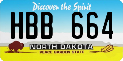 ND license plate HBB664