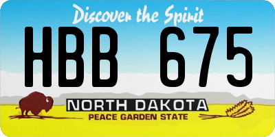 ND license plate HBB675