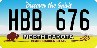 ND license plate HBB676