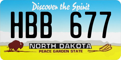 ND license plate HBB677