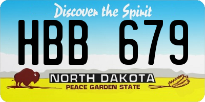 ND license plate HBB679