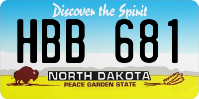 ND license plate HBB681