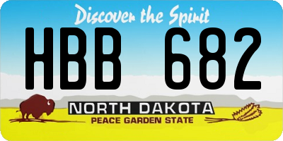 ND license plate HBB682