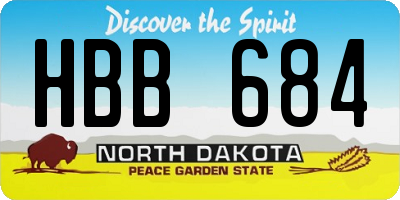 ND license plate HBB684