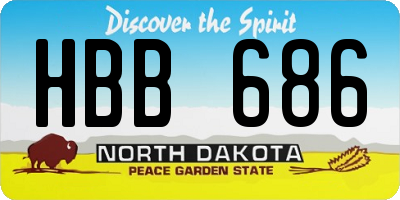 ND license plate HBB686