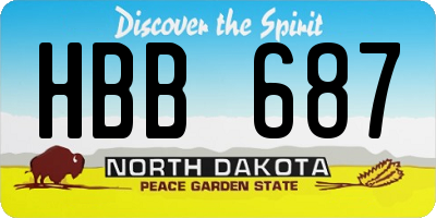 ND license plate HBB687