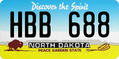 ND license plate HBB688