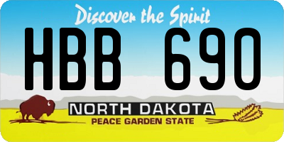 ND license plate HBB690