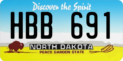 ND license plate HBB691