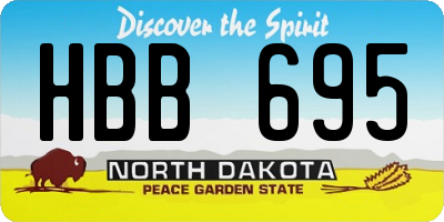 ND license plate HBB695