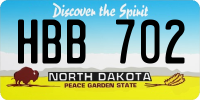 ND license plate HBB702