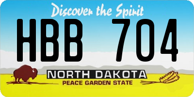 ND license plate HBB704