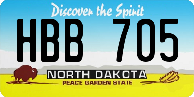 ND license plate HBB705