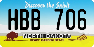 ND license plate HBB706