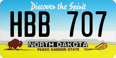 ND license plate HBB707