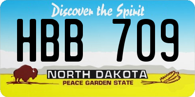 ND license plate HBB709