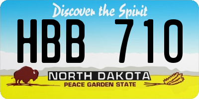 ND license plate HBB710