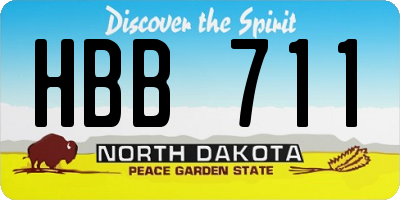 ND license plate HBB711