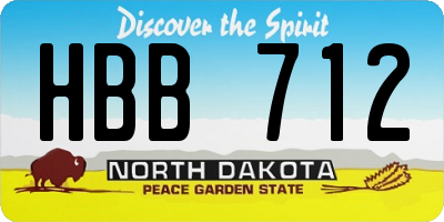 ND license plate HBB712