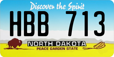 ND license plate HBB713