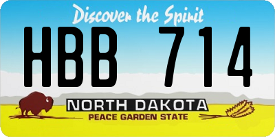 ND license plate HBB714