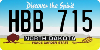 ND license plate HBB715