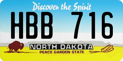 ND license plate HBB716