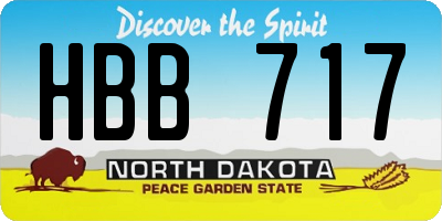 ND license plate HBB717