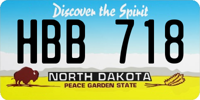 ND license plate HBB718