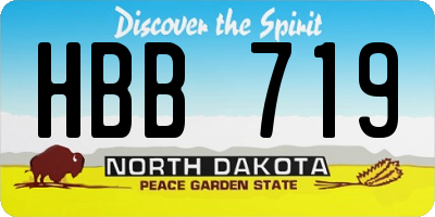 ND license plate HBB719