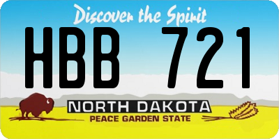 ND license plate HBB721