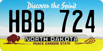 ND license plate HBB724