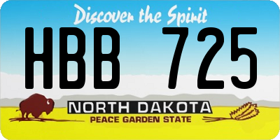 ND license plate HBB725