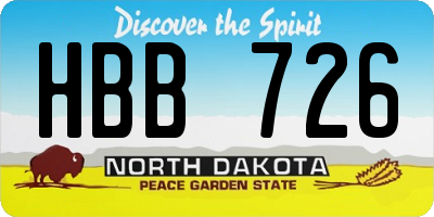 ND license plate HBB726