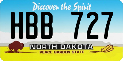 ND license plate HBB727