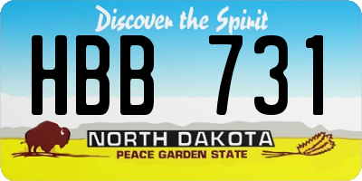 ND license plate HBB731