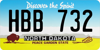 ND license plate HBB732