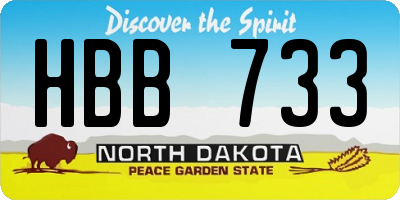 ND license plate HBB733