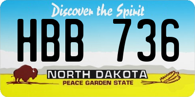 ND license plate HBB736