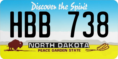 ND license plate HBB738