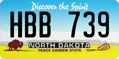 ND license plate HBB739