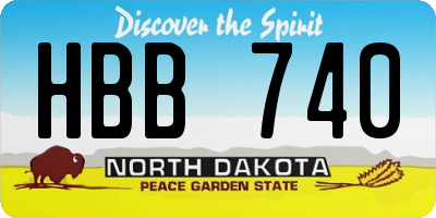 ND license plate HBB740