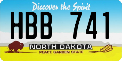 ND license plate HBB741