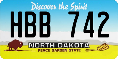 ND license plate HBB742