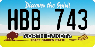 ND license plate HBB743