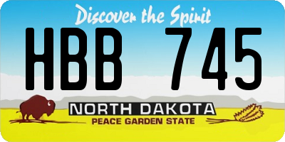 ND license plate HBB745