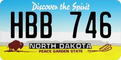 ND license plate HBB746