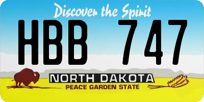 ND license plate HBB747